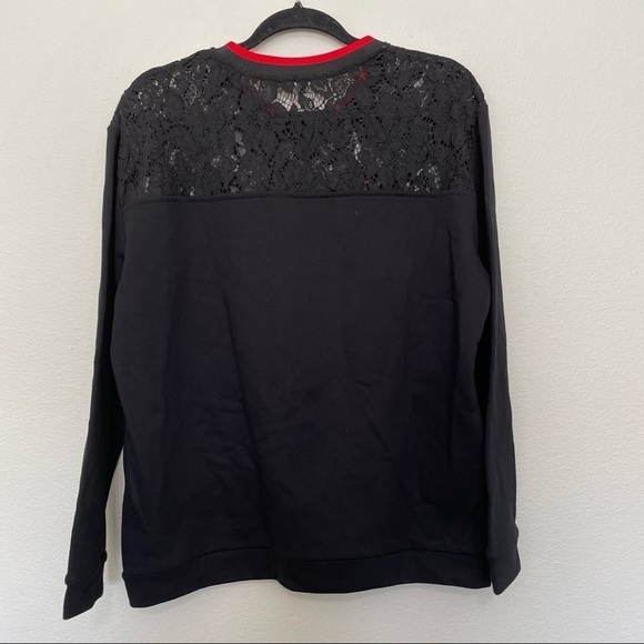 Jessie liu collection lace yoke embellished and embroidered crewneck sz.L womens - Picture 3 of 3